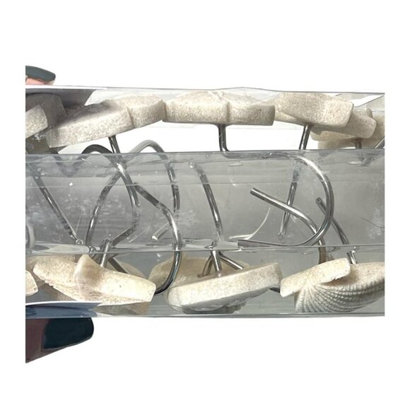 Sonoma Goods Cream Coastal Sand Dollar Sea Shell 12 pk Shower Curtain Hooks New - Picture 3 of 7